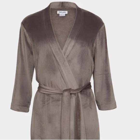 New Velour Women's Taupe/Gray Robe L/XL - Picture 1 of 6